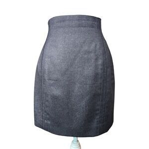 Eleanor P Brenner Vintage Wool Mini Pencil Skirt Womens 8 Gray Office Preppy 80s